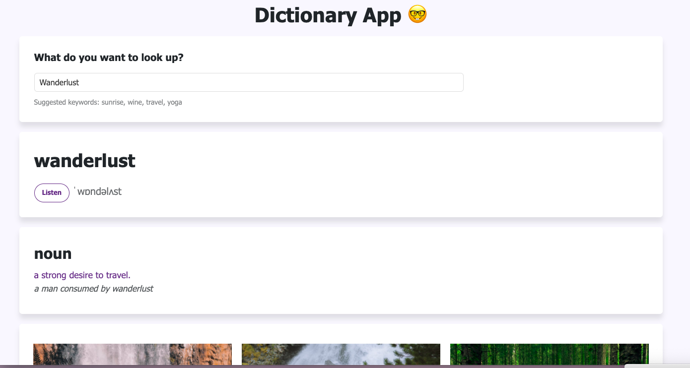 Weather app coded in React